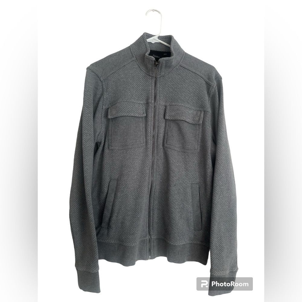 Marc Anthony Jacket Men's Size Medium Full Zip Front Mock Neck Chest Pockets